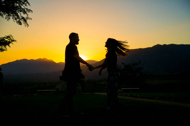 Candid photos of the bride and groom at Ojai Meditation Mount.