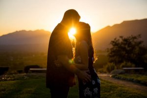 Candid photos of the bride and groom at Ojai Meditation Mount.