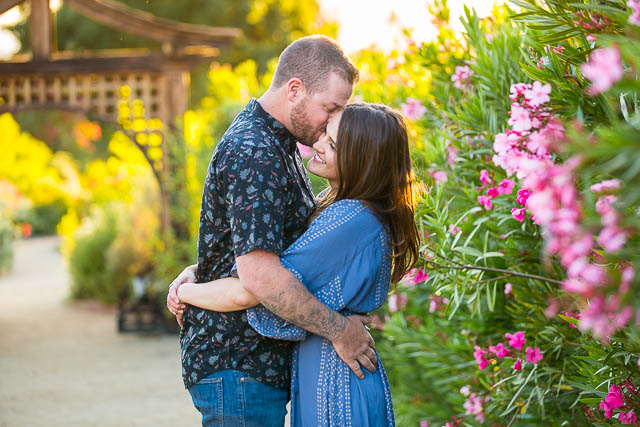The couple holding each other during the Meditation Mount, Ojai engagement photoshoot.