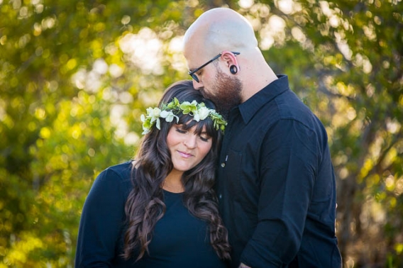 Couple leans into each other at Knapp