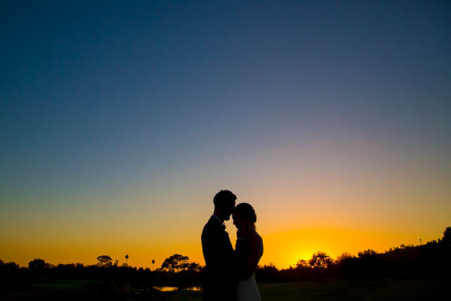 Newlyweds sunset photos at Glen Annie Golf Club in Goleta, CA.