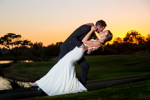 Newlyweds sunset photos at Glen Annie Golf Club in Goleta, CA.