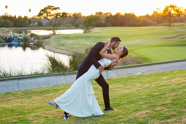 Newlyweds sunset photos at Glen Annie Golf Club in Goleta, CA.