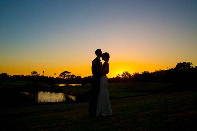 Newlyweds sunset photos at Glen Annie Golf Club in Goleta, CA.