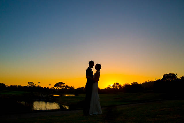 Newlyweds sunset photos at Glen Annie Golf Club in Goleta, CA.