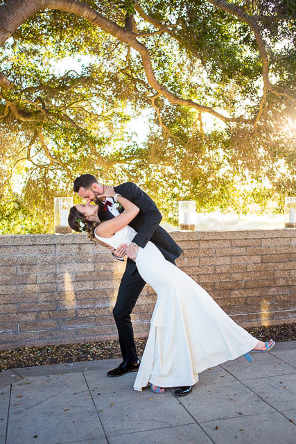 Bride and groom's sunset photos at Glen Annie Golf Club in Goleta, CA.