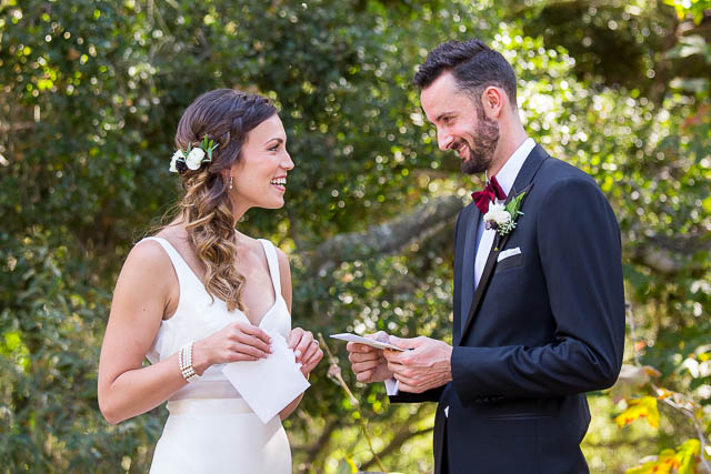 Bride and groom's first look at the Santa Barbara Glen Annie Golf Club.