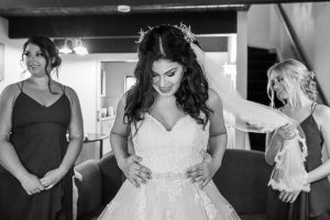 Bride getting ready for her Rotorua New Zealand wedding.