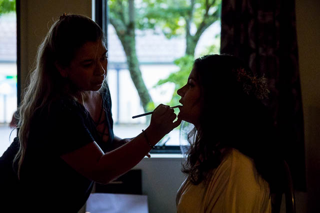 Bride getting ready for her Rotorua New Zealand wedding.