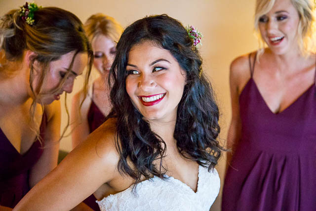 Bride getting ready for her Rotorua New Zealand wedding.