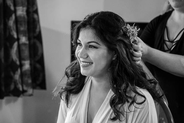 Bride getting ready for her Rotorua New Zealand wedding.