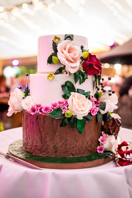 Wedding cake made by Sweet Bites Cakes and decorated by Little and Friday at a Rotorua New Zealand wedding.