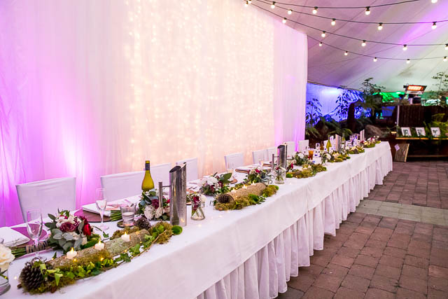 Wedding reception layout at the Skyline Rotorua wedding venue.