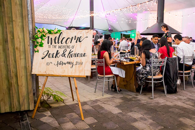 Wedding reception details at Skyline Rotorua wedding venue.