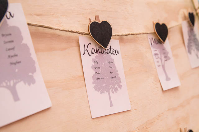 Wedding reception details at Skyline Rotorua wedding venue.