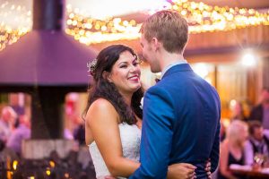 Bride and groom's first dance at their Rotorua Skyline wedding reception.