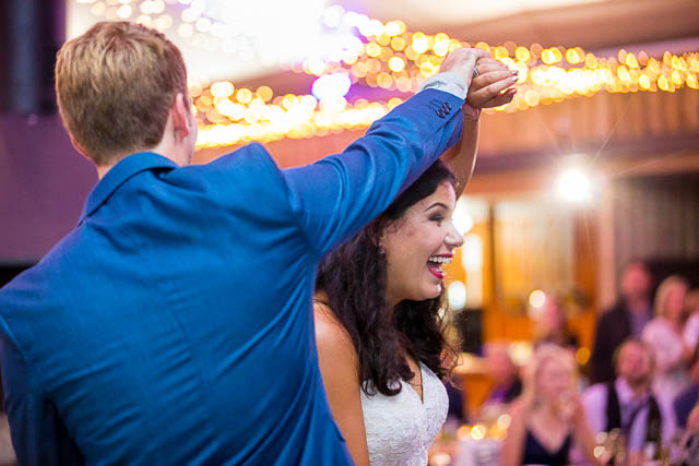 Bride and groom's first dance at their Skyline Rotorua wedding reception.
