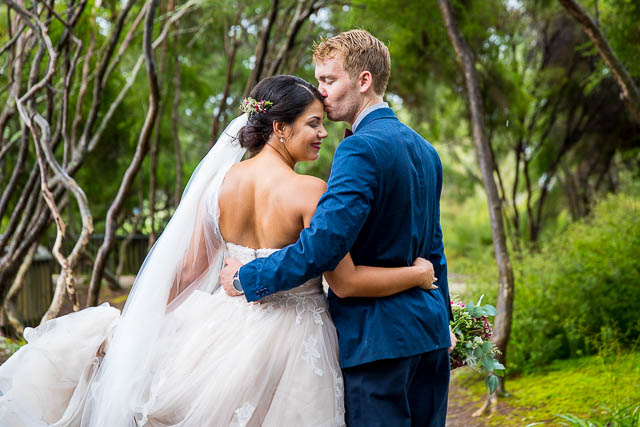 The newlyweds walking around the geothermal Kuirau Park in Rotorua, New Zealand.
