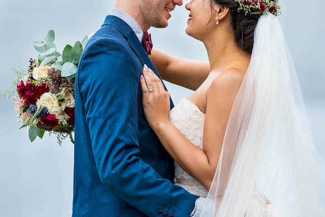 Bride and Groom enjoying the Blue and Green Lake viewing point in Rotorua, New Zealand.