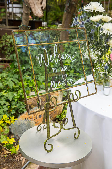Wedding details at the garden themed The Ranch House Ojai wedding.