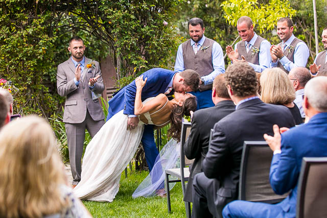 Bride and groom at their The Ranch House Ojai wedding ceremony.