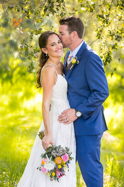 Newlyweds romantic photos during The Ranch House Ojai wedding.