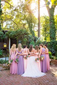 The bride and her bridesmaids during The Ranch House Ojai wedding.