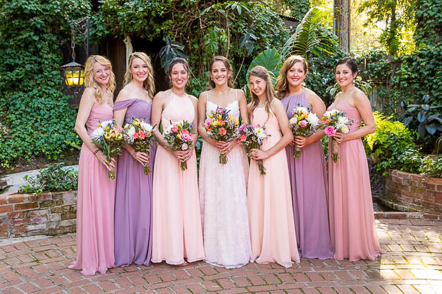 The bride and her bridesmaids during The Ranch House Ojai wedding.