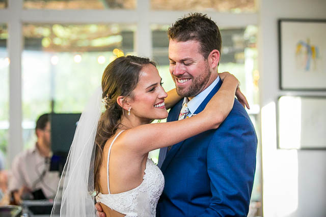 Bride and groom at their The Ranch House Ojai wedding reception.