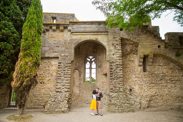 Engagement photographs captured in Carcassonne France by destination wedding photographer, Karen D Photography.