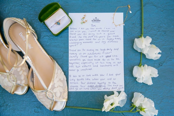 Wedding details at the Oak Tree Suite at Belmond El Encanto wedding.