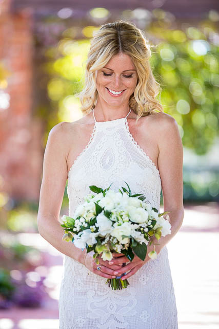 Bride with The Twisted Twig florals wedding bouquet..