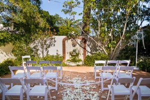 Belmond El Encanto wedding ceremony set up.