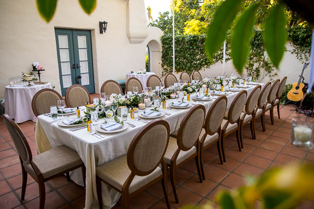 Wedding reception details at the Belmond El Encanto Wedding in Santa Barbara, California.