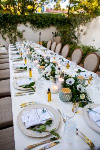 Wedding reception details at the Oak Tree Suite at the Belmond El Encanto Wedding in Santa Barbara, California.