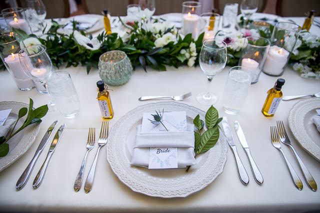 Wedding reception details at the Oak Tree Suite at the Belmond El Encanto Wedding in Santa Barbara, California.