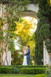 Sunset portraits of the couple at their Belmond El Encanto wedding.