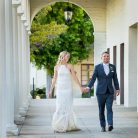 Sunset portraits of the couple at their Belmond El Encanto wedding.