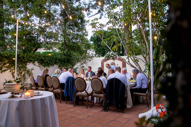 Wedding reception at the Oak Tree Suite at the Belmond El Encanto Hotel in Santa Barbara, California.
