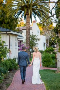 Sunset photos of the bride and groom at their Belmond El Encanto wedding in Santa Barbara, California.