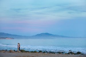 Beautiful sunset beach engagement photos taken in Santa Barbara, California.