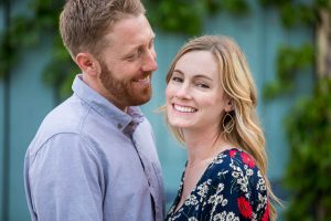 Engagement photographs taken at a cool spot in Santa Barbra, California.