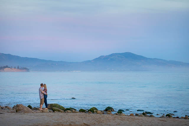 Beautiful sunset beach engagement photos taken in Santa Barbara, California.