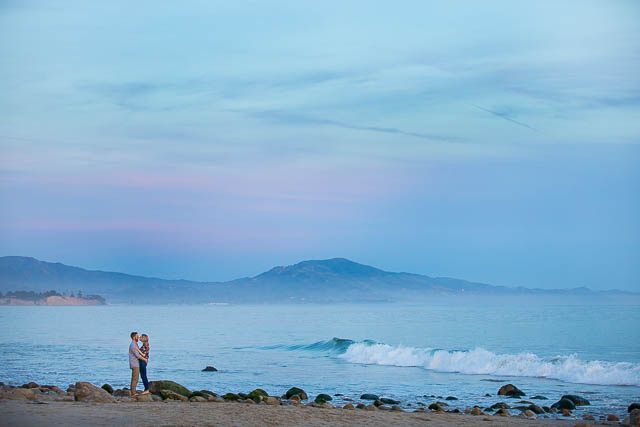 Beautiful sunset beach engagement photos taken in Santa Barbara, California.