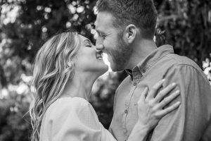 Close-up photographs of a couple during their Santa Barbara engagement photographs.