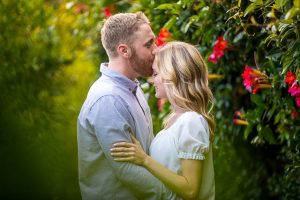 Groom staring at his bride during their portrait photos in Santa Barbara, California.