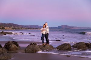 Engagement photos at the beach in Santa Barbara.