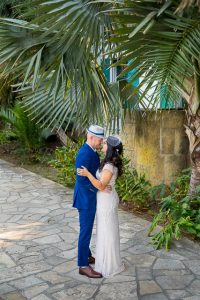 Covid Santa Barbara Courthouse elopement couple.