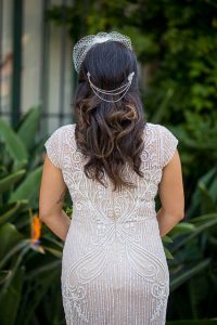Stylish bride at her Santa Barbara Courthouse elopement.