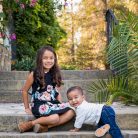 Siblings photos at the Santa Barbara Courthouse.
